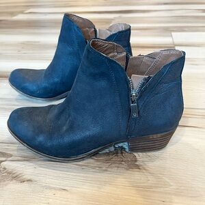 Lucky brand black leather booties